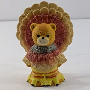 Vintage 1988 Lucy Rigg Enesco Teddy Bear Turkey Thanksgiving Hand Painted‎